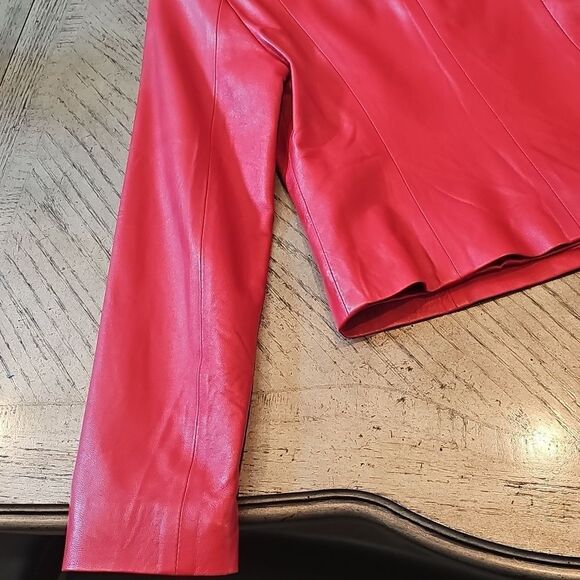 Red leather jacket size M or 40 Mariela Gucinelli excellent condition - Picture 12 of 14